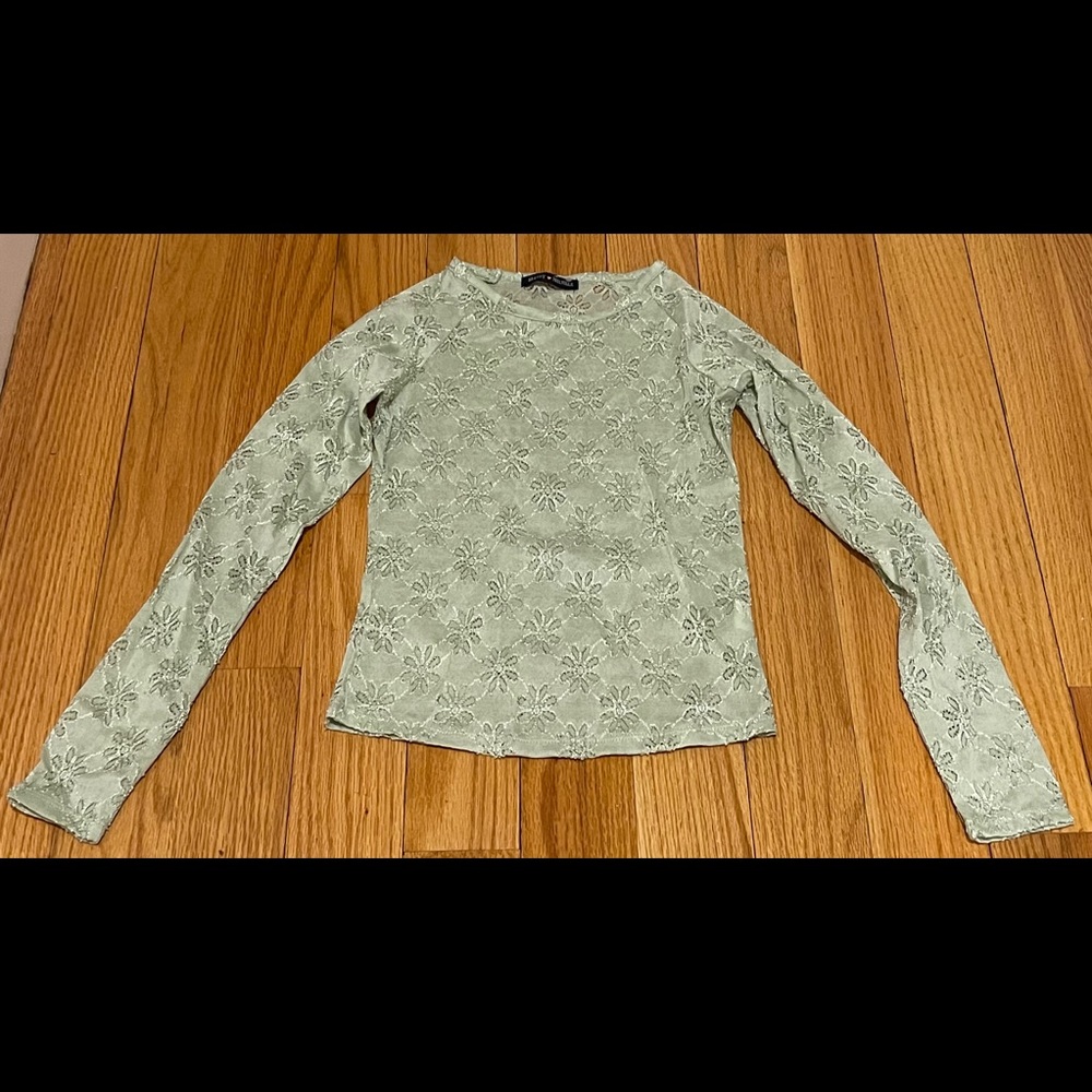 Pastel green lace top